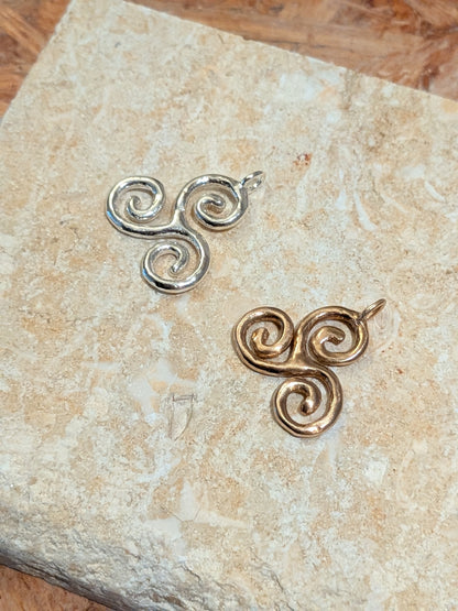 Triskelion Charm Bronze