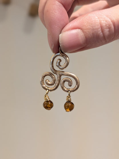 Triskelion Charm Bronze