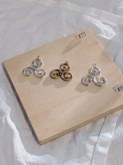 Triskelion Charm Bronze