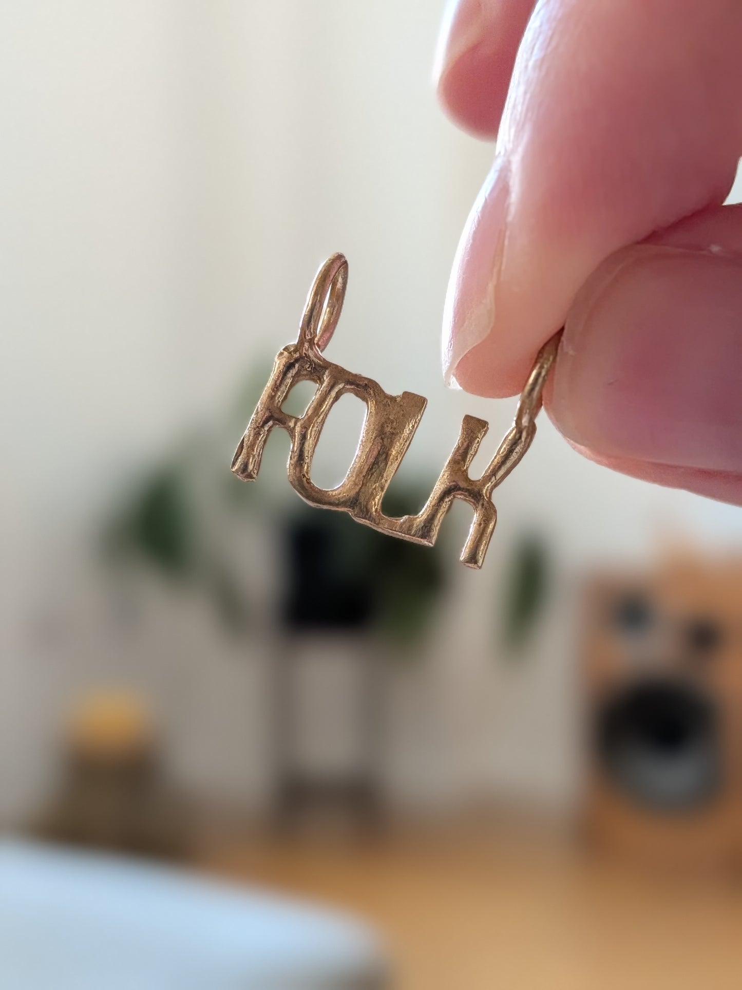 Word Bronze Charm